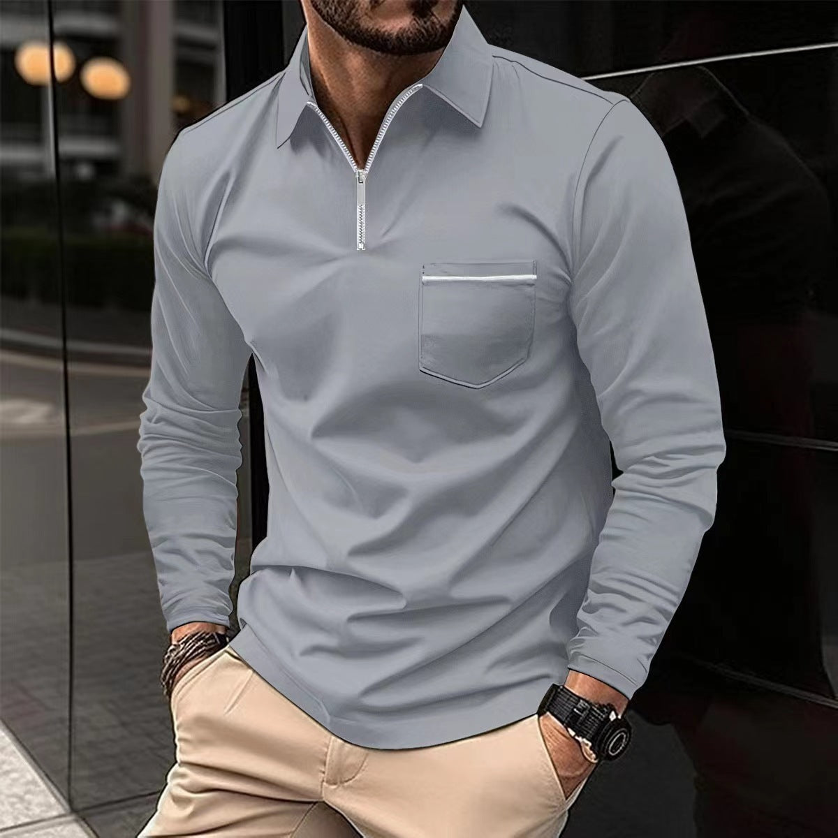 Raymond – Long-Sleeved Sports Polo Shirt