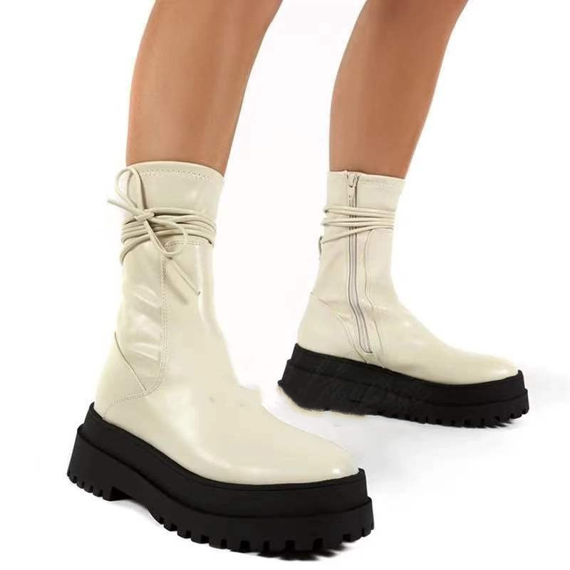Amanda – Vegan Leather Platform Ankle Boots