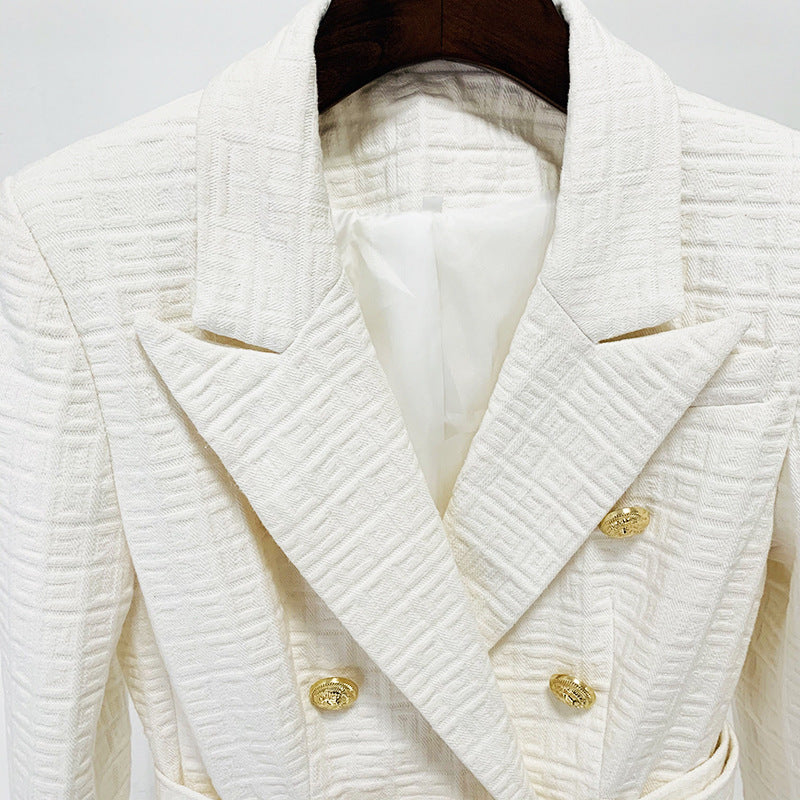 Karen – Women's Double Breasted Slim Fit Blazer with Labyrinth Graphic