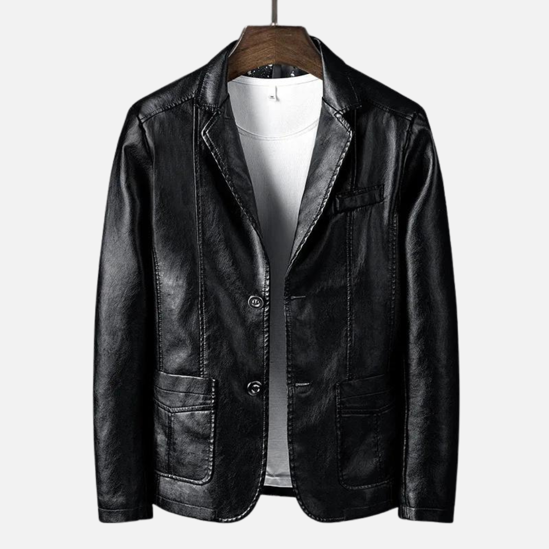 Stanley – Vegan Leather Jacket with Two Buttons