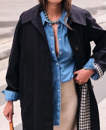 Betty – Khaki Single-Breasted Trench Coat