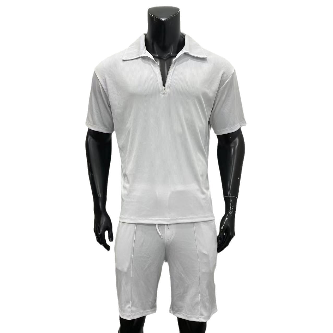 Kris – Casual Zipper Polo and Shorts Set