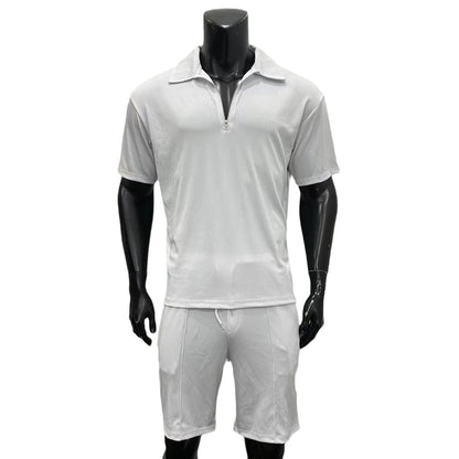 Kris – Casual Zipper Polo and Shorts Set