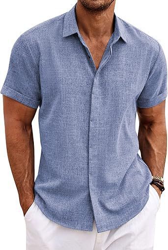 Terence – Men's Short Sleeve Casual Buckle Shirt