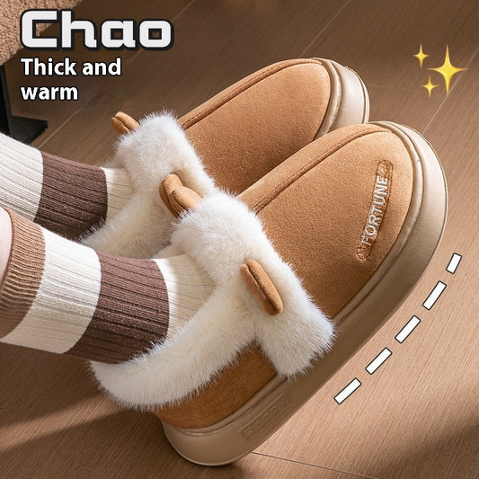 Eric – Warm Indoor Cotton Slippers with Thick Non-Slip Soles