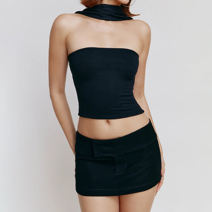 Esme – Elegant One-Shoulder Vegan Satin Top