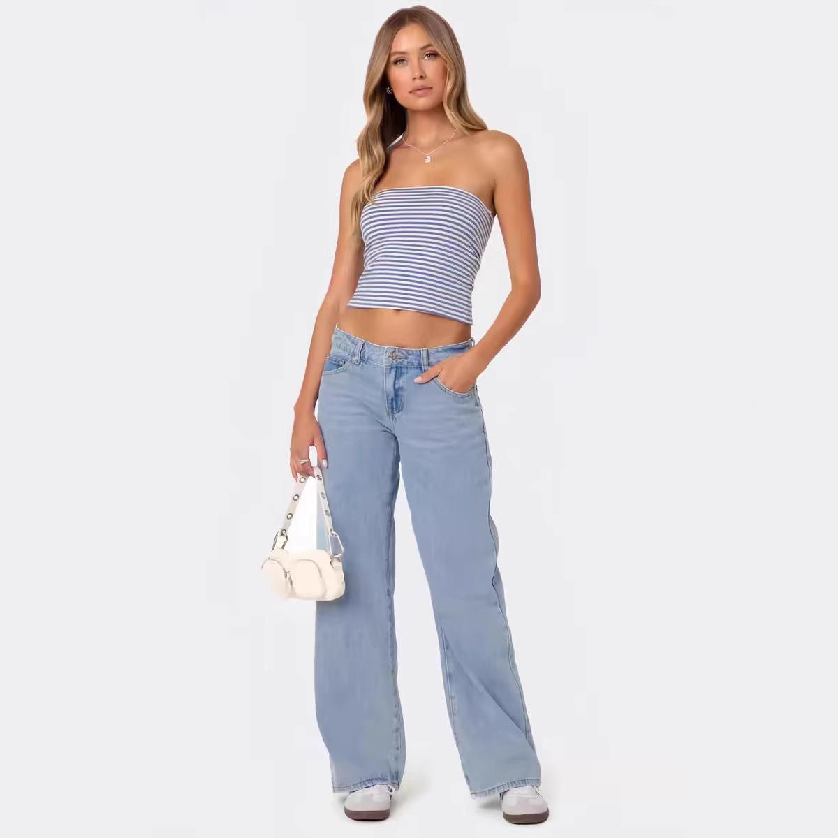 Lydia – Fashionable Low Waist Wide Leg Jeans