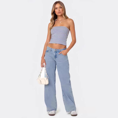 Lydia – Fashionable Low Waist Wide Leg Jeans