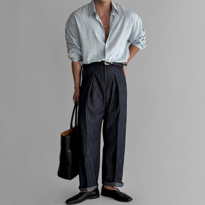 Tony – Striped Non-Iron Long-Sleeved Shirt