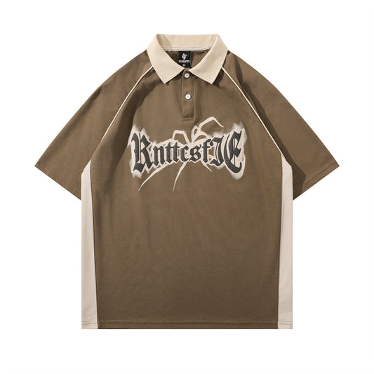 Louis – Spider Letter Print Short-sleeve Polo
