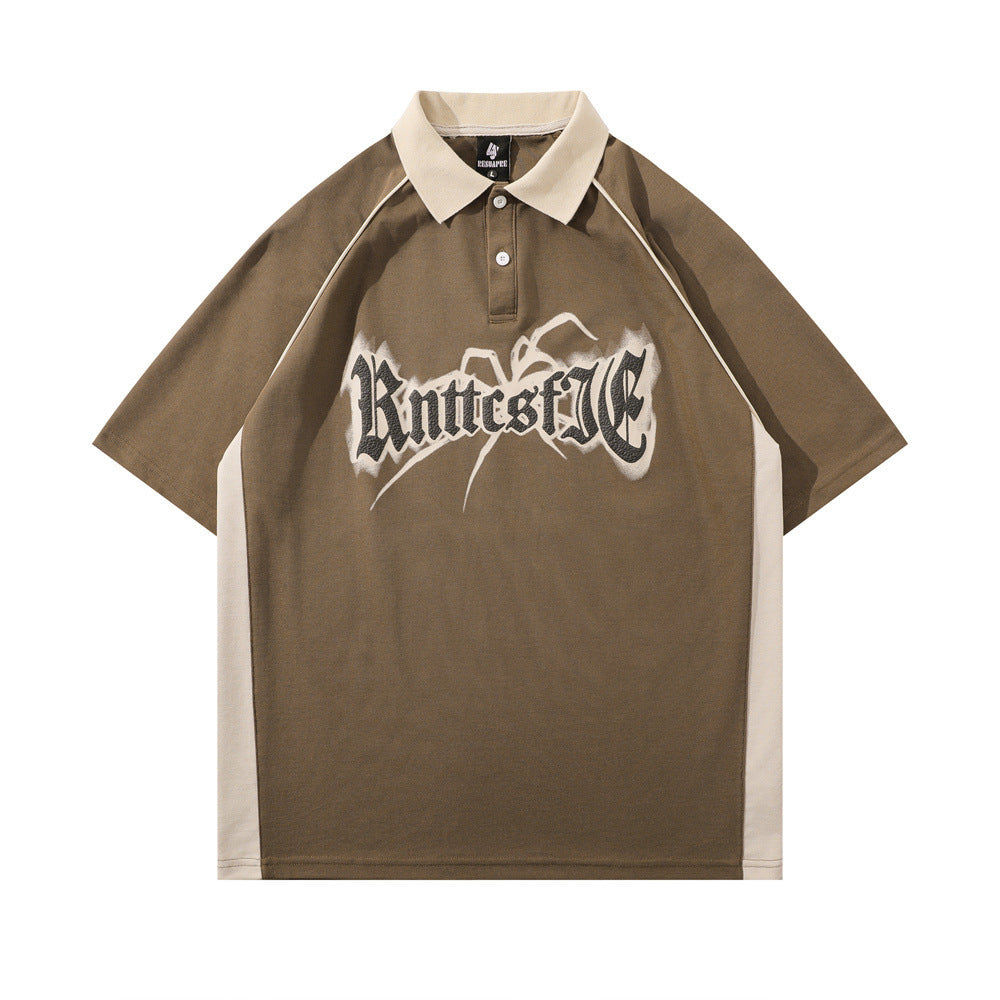 Louis – Spider Letter Print Short-sleeve Polo