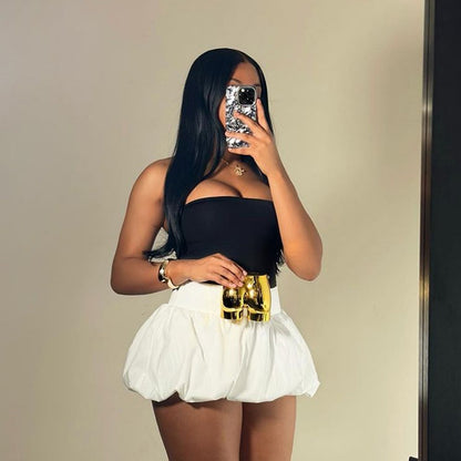 Christina – Puffy High Waist Ultra Short Skirt