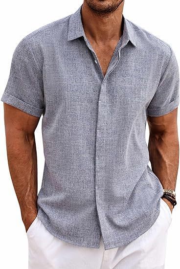 Terence – Men's Short Sleeve Casual Buckle Shirt