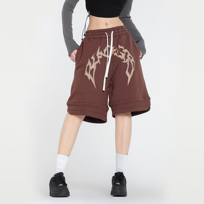 Gilbert – Men's Loose Cropped Pants with Embroidered Letters