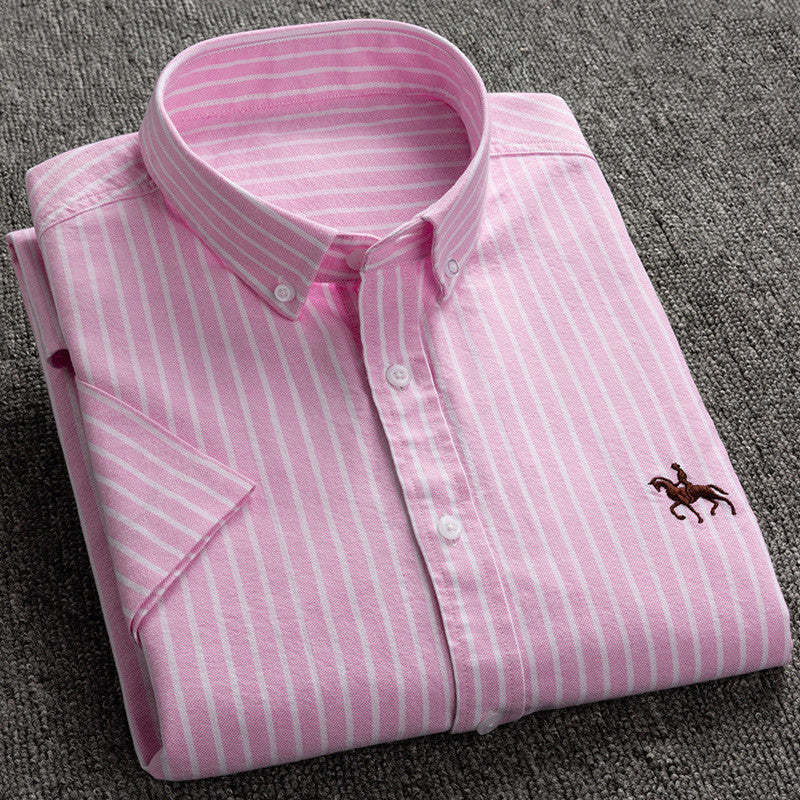 Alan – Men's Short-Sleeved Oxford Cotton Shirt