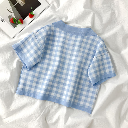 Shaun – Plaid Short-Sleeved Polo Shirt