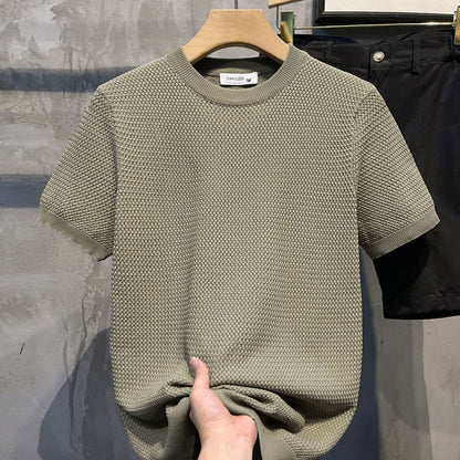 Dennis – Slim-fit Short-sleeved Shirt with Woven Texture
