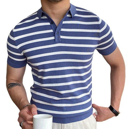 Gilbert – Blue Striped Business Polo