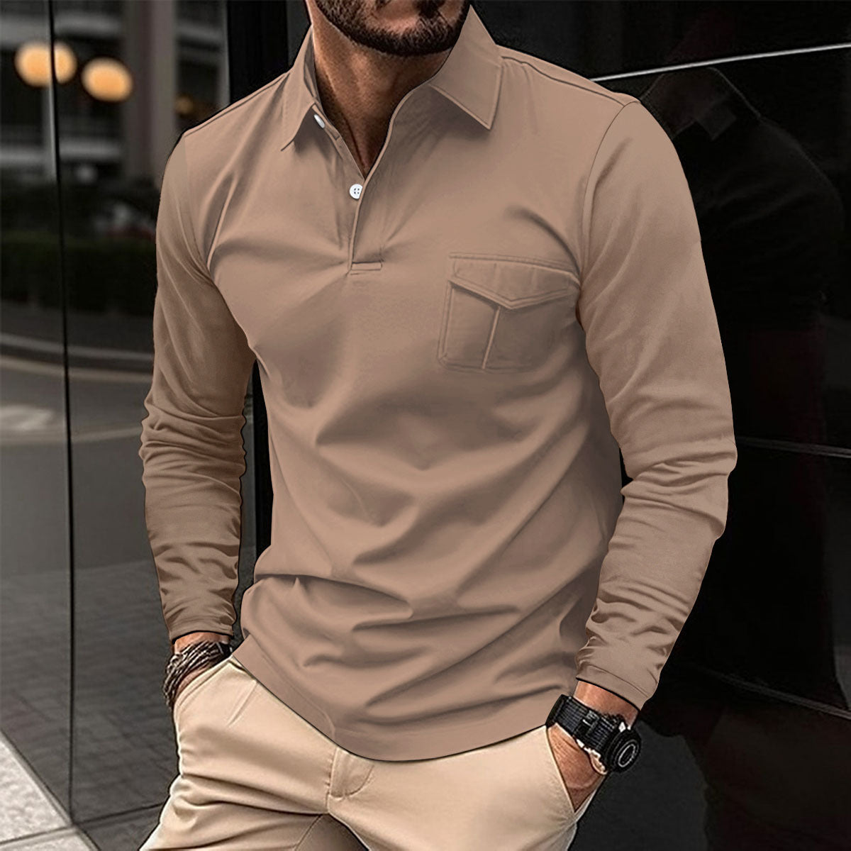 Hugh – Casual Polo with Asymmetric Style
