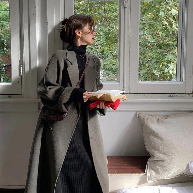 Mandy – Elegant Scarf Collar Woolen Coat