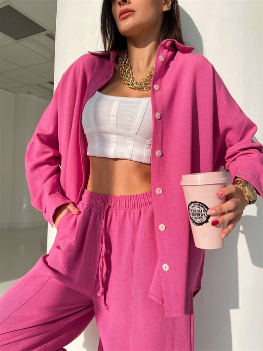 Rachel – Urban Style Two-Piece Set with Polo Collar