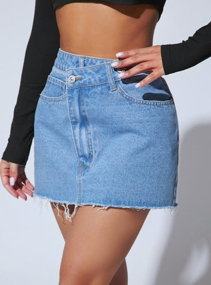 Denise – Irregular Denim Short Skirt