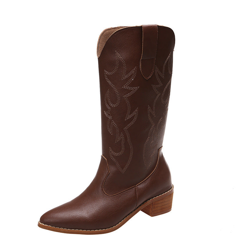 Tanya – Vegan Leather Mid-Calf Knight Boots