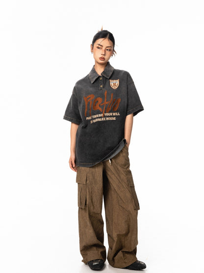 Spencer – Embroidered Retro Denim Short Sleeve