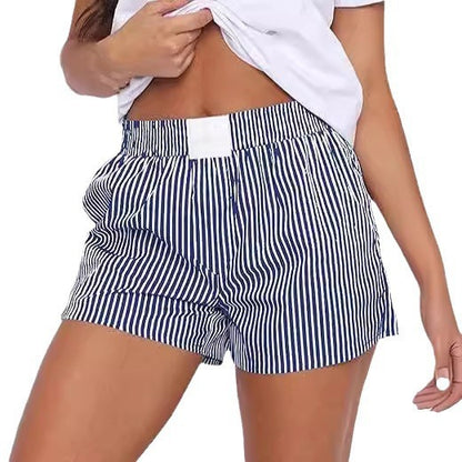 Brenda – Loose Comfortable Striped Shorts with Pockets