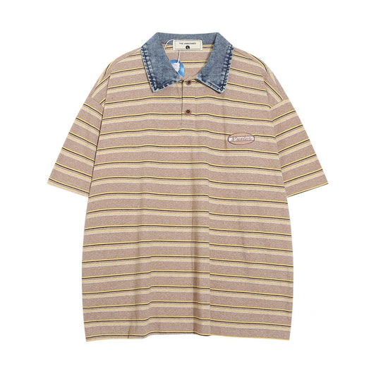 Ray – Vintage Stripe Short-sleeved Polo Shirt