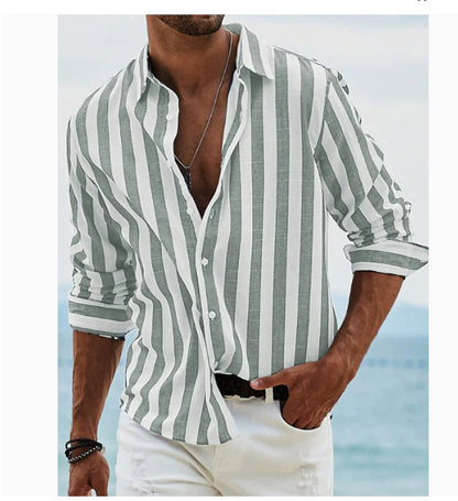 Steven – Striped Polo Collar Shirt