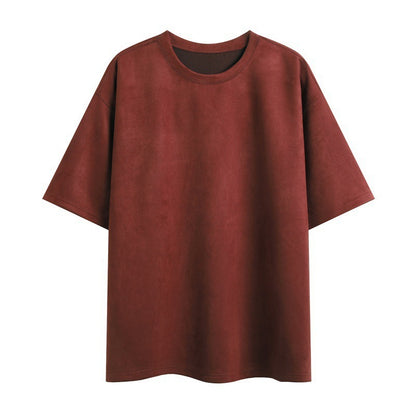 Nigel – Men's Loose Vegan Suede Pullover T-Shirt