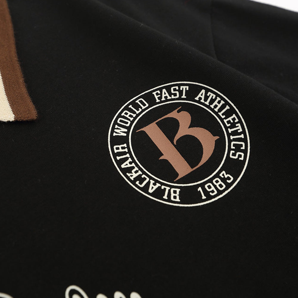 Rick – Short-Sleeved Polo Shirt with Letter Pattern