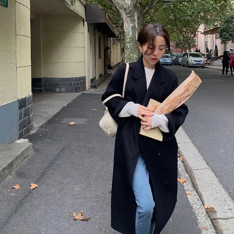 Mandy – Elegant Scarf Collar Woolen Coat