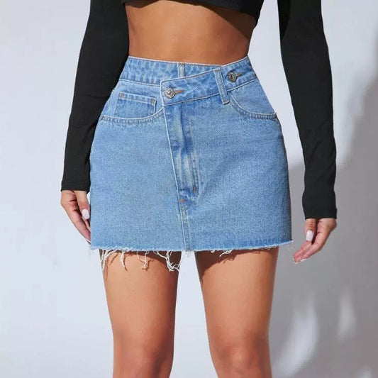 Denise – Irregular Denim Short Skirt