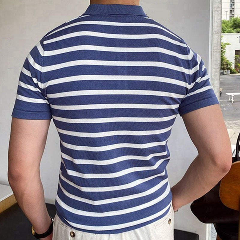 Gilbert – Blue Striped Business Polo