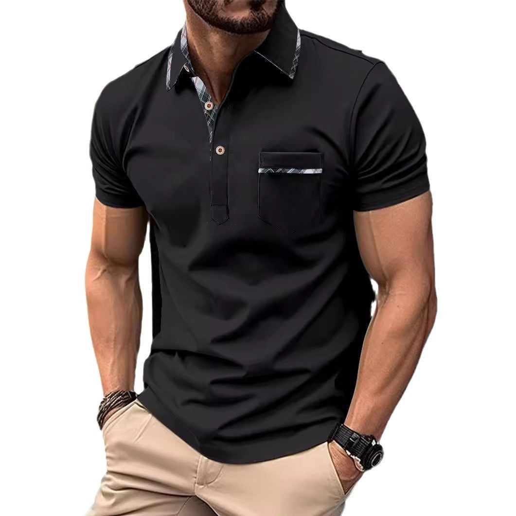 Roger – Casual Men's Polo Shirt with Asymmetric Design
