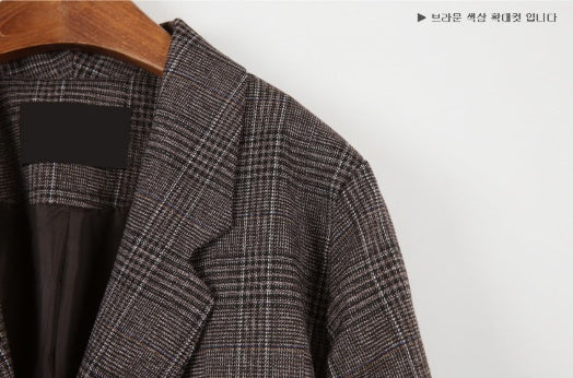 Brenda – Vintage Plaid Blazer