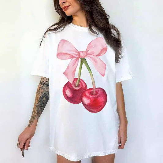 Claire – Casual Print Drop Shoulder Short Sleeve