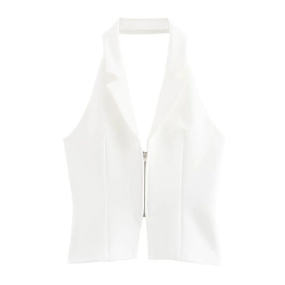 Kelly – Slim-fit Backless Collar Top