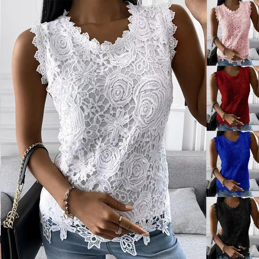 Ruby – Floral Lace Vest