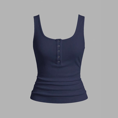 Kim – Women's Summer Textured Button Vest