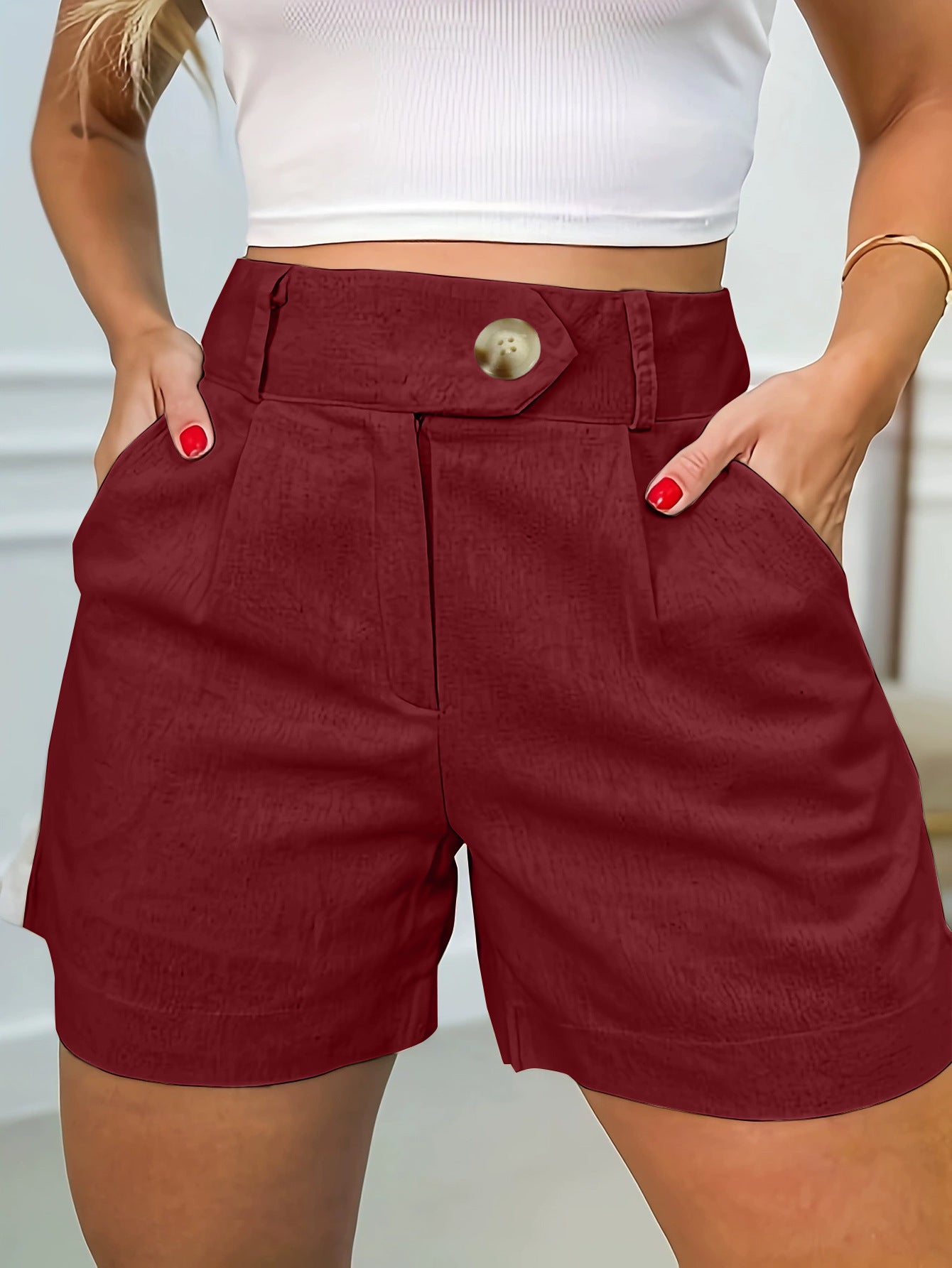 Vanessa – High Waist Casual Suit Shorts