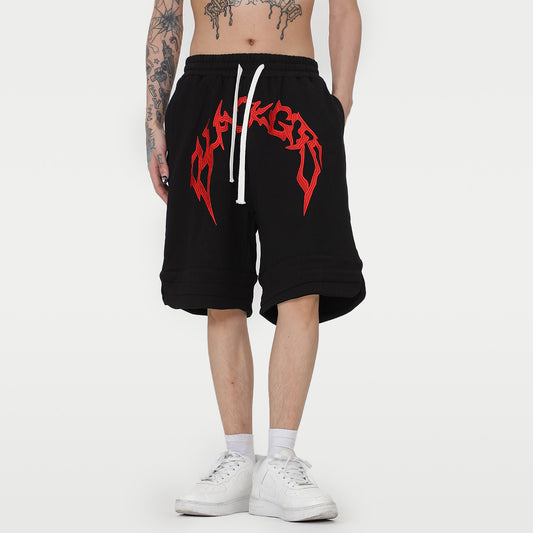 Gilbert – Men's Loose Cropped Pants with Embroidered Letters