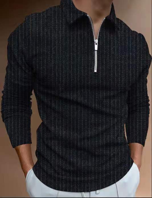 Eddie – Zipper Stripe Long Sleeve Men's T-shirt