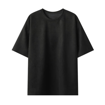 Nigel – Men's Loose Vegan Suede Pullover T-Shirt