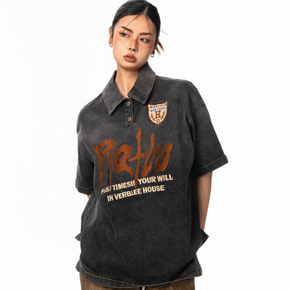 Spencer – Embroidered Retro Denim Short Sleeve