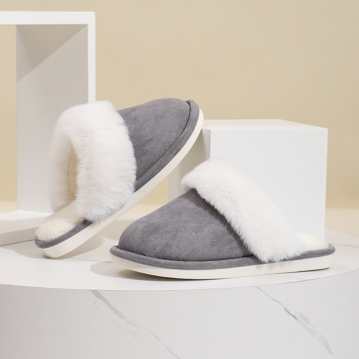 Hannah – Cozy Vegan Suede Slippers