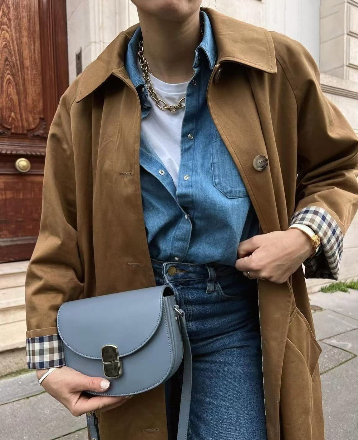 Betty – Khaki Single-Breasted Trench Coat
