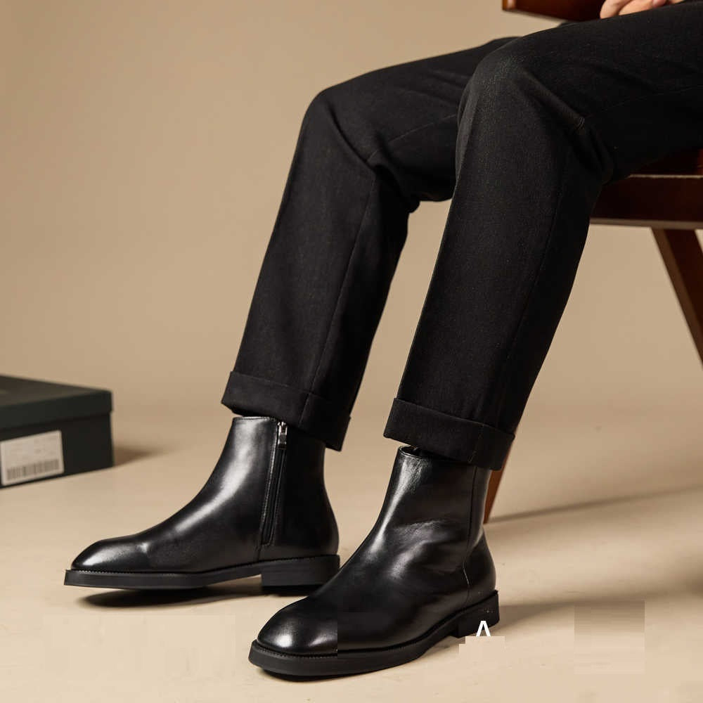 Daniel – Men's Casual Square Toe Vegan Leather High-top Boots